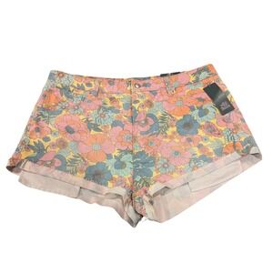 Wild Fable Highest Rise Cheeky Floral Denim Shorts Multi Color Size 16 NWT
